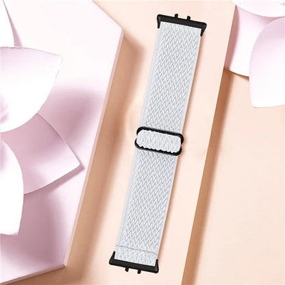 For Samsung Galaxy Fit3 SM-R390 Woven Watch Strap Elastic Wrist Band, Black Connector