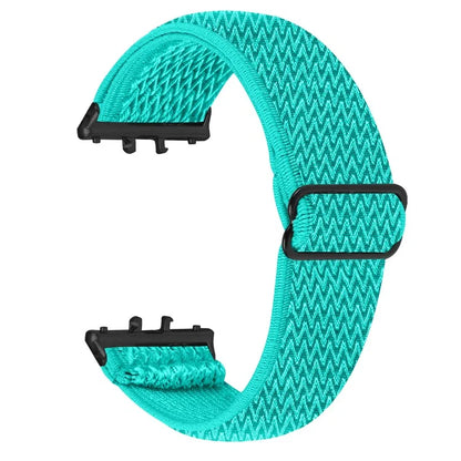 For Samsung Galaxy Fit3 SM-R390 Woven Watch Strap Elastic Wrist Band, Black Connector