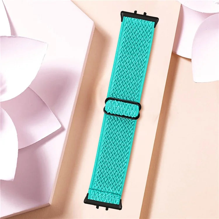 For Samsung Galaxy Fit3 SM-R390 Woven Watch Strap Elastic Wrist Band, Black Connector