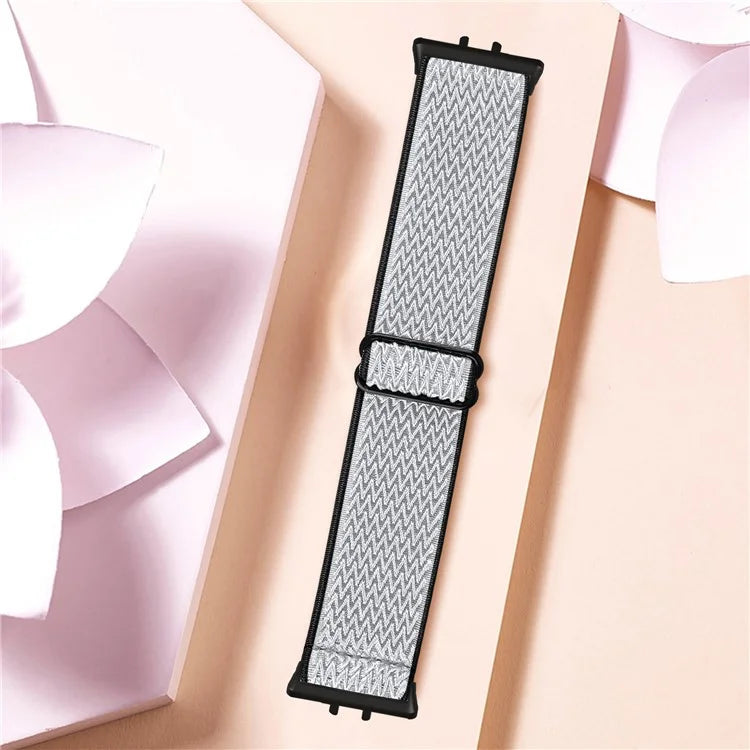 For Samsung Galaxy Fit3 SM-R390 Woven Watch Strap Elastic Wrist Band, Black Connector