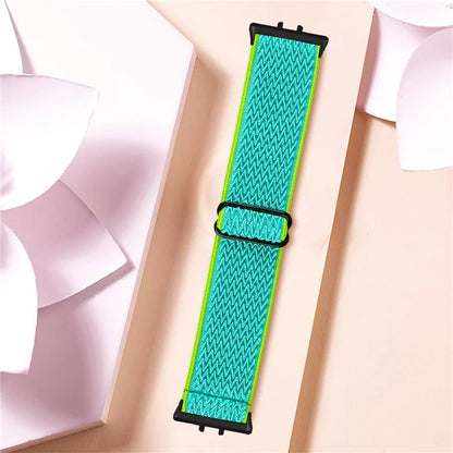 For Samsung Galaxy Fit3 SM-R390 Woven Watch Strap Elastic Wrist Band, Black Connector