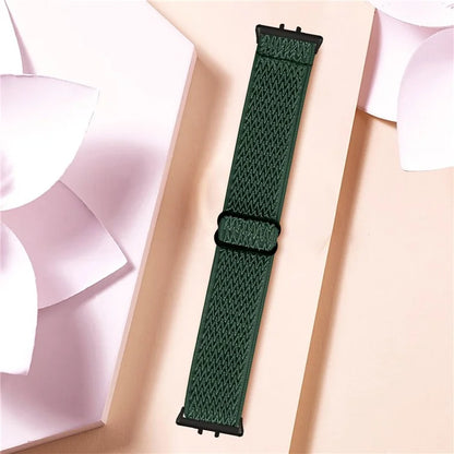 For Samsung Galaxy Fit3 SM-R390 Woven Watch Strap Elastic Wrist Band, Black Connector