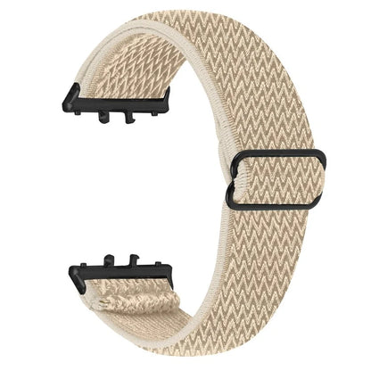 For Samsung Galaxy Fit3 SM-R390 Woven Watch Strap Elastic Wrist Band, Black Connector