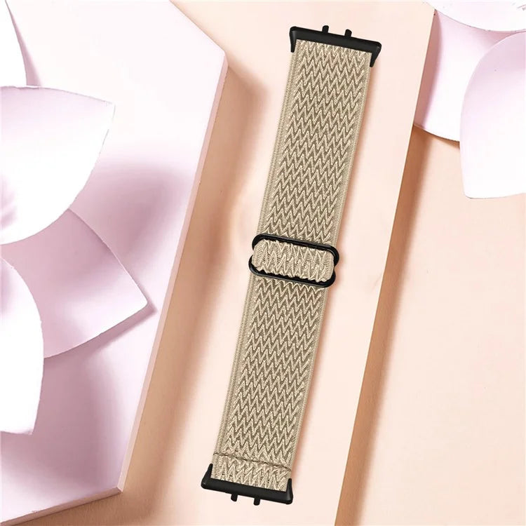 For Samsung Galaxy Fit3 SM-R390 Woven Watch Strap Elastic Wrist Band, Black Connector