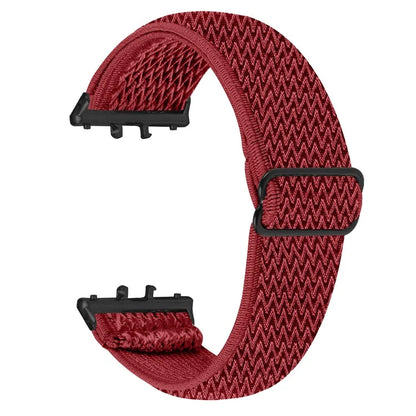 For Samsung Galaxy Fit3 SM-R390 Woven Watch Strap Elastic Wrist Band, Black Connector
