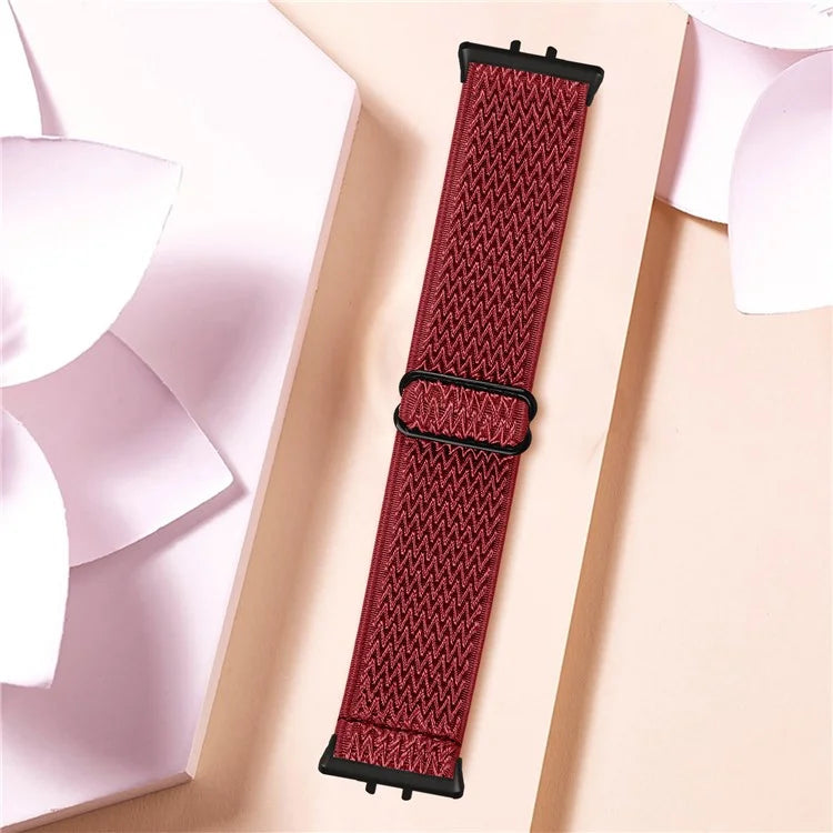 For Samsung Galaxy Fit3 SM-R390 Woven Watch Strap Elastic Wrist Band, Black Connector