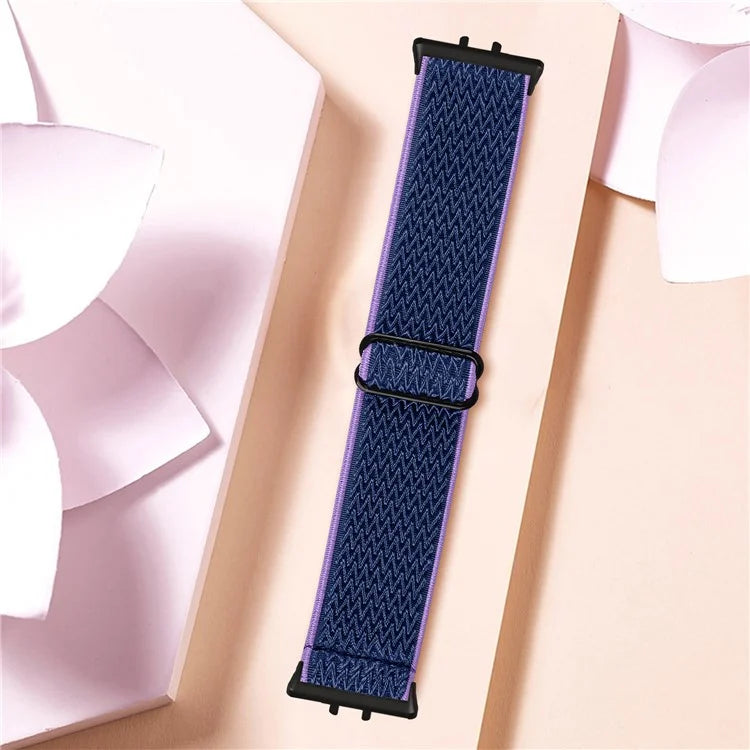 For Samsung Galaxy Fit3 SM-R390 Woven Watch Strap Elastic Wrist Band, Black Connector