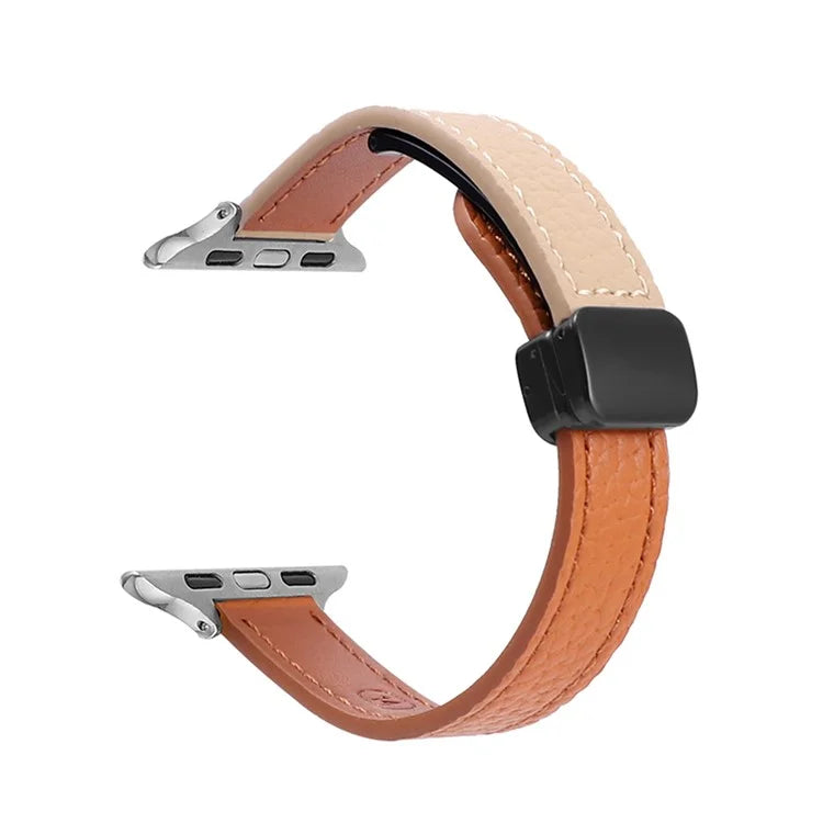 For Apple Watch Series 9 8 7 41mm / 6 5 4 SE (2023) SE (2022) SE 40mm / 3 2 1 38mm Magnetic Microfiber Leather Strap