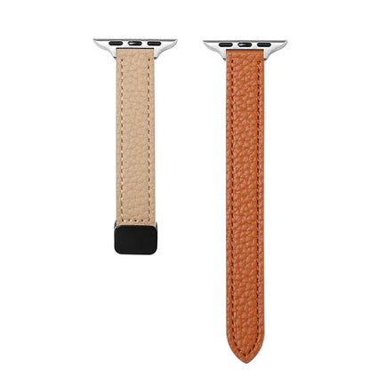 For Apple Watch Series 9 8 7 41mm / 6 5 4 SE (2023) SE (2022) SE 40mm / 3 2 1 38mm Magnetic Microfiber Leather Strap