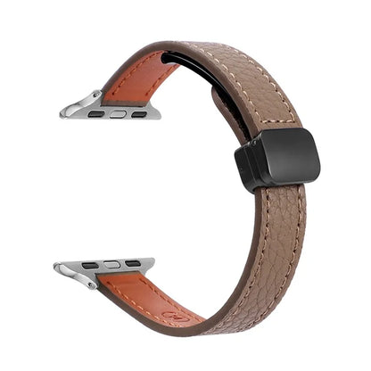 For Apple Watch Series 9 8 7 41mm / 6 5 4 SE (2023) SE (2022) SE 40mm / 3 2 1 38mm Magnetic Microfiber Leather Strap