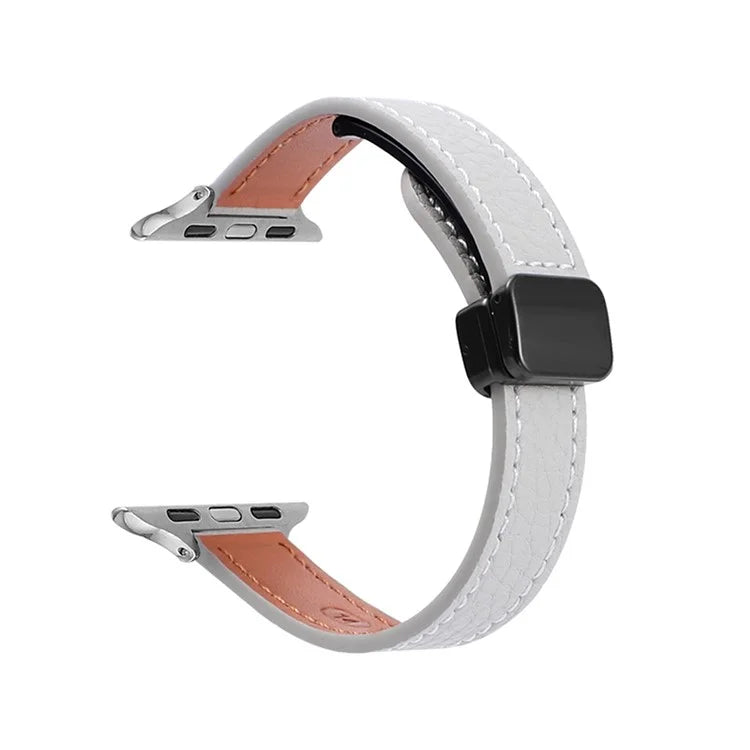 For Apple Watch Series 9 8 7 41mm / 6 5 4 SE (2023) SE (2022) SE 40mm / 3 2 1 38mm Magnetic Microfiber Leather Strap