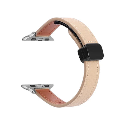 For Apple Watch Series 9 8 7 41mm / 6 5 4 SE (2023) SE (2022) SE 40mm / 3 2 1 38mm Magnetic Microfiber Leather Strap