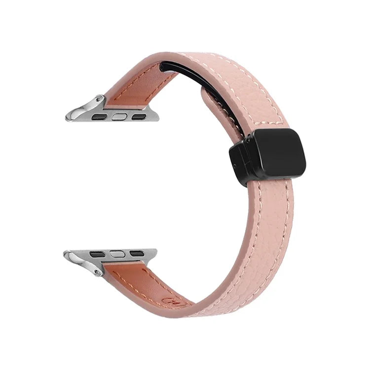 For Apple Watch Series 9 8 7 41mm / 6 5 4 SE (2023) SE (2022) SE 40mm / 3 2 1 38mm Magnetic Microfiber Leather Strap
