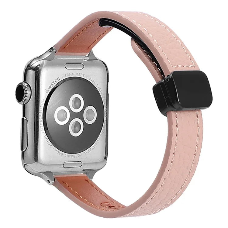 For Apple Watch Series 9 8 7 41mm / 6 5 4 SE (2023) SE (2022) SE 40mm / 3 2 1 38mm Magnetic Microfiber Leather Strap