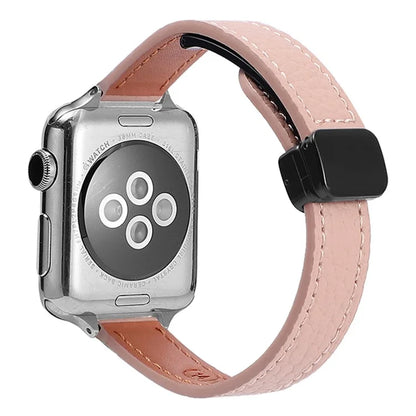 For Apple Watch Series 9 8 7 41mm / 6 5 4 SE (2023) SE (2022) SE 40mm / 3 2 1 38mm Magnetic Microfiber Leather Strap