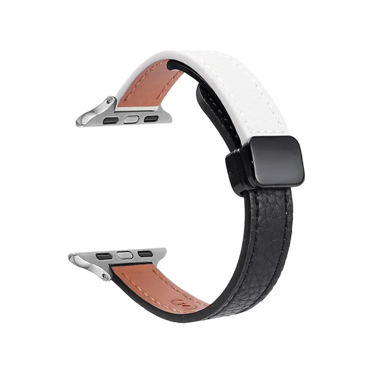 For Apple Watch Series 9 8 7 41mm / 6 5 4 SE (2023) SE (2022) SE 40mm / 3 2 1 38mm Magnetic Microfiber Leather Strap
