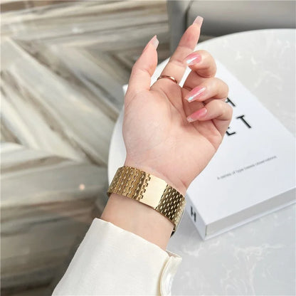 For Apple Watch Ultra 2 Ultra 49mm / 9 8 7 45mm / 6 5 4 SE (2023) SE (2022) SE 44mm / 3 2 1 42mm Magnetic Stainless Steel Band 9-Bead