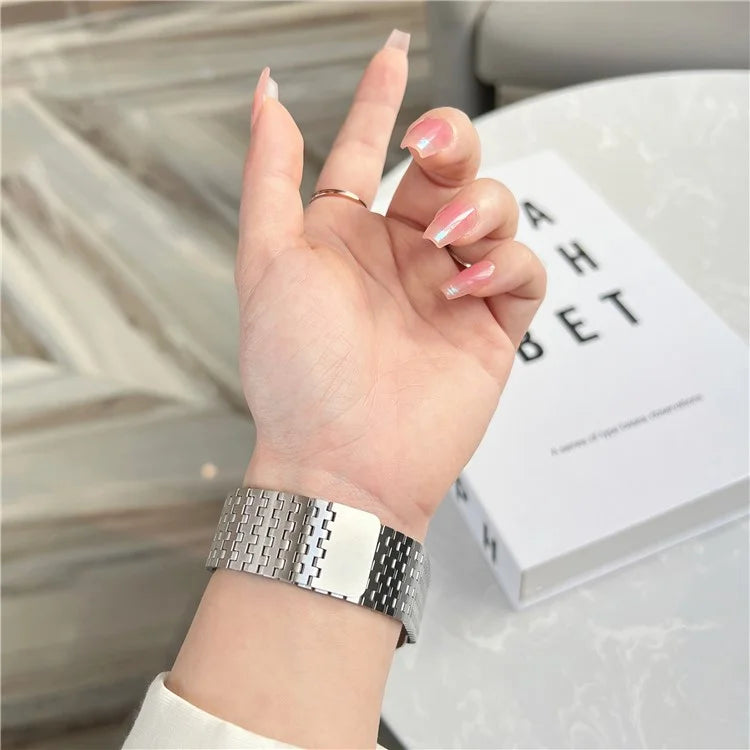 For Apple Watch Ultra 2 Ultra 49mm / 9 8 7 45mm / 6 5 4 SE (2023) SE (2022) SE 44mm / 3 2 1 42mm Magnetic Stainless Steel Band 9-Bead