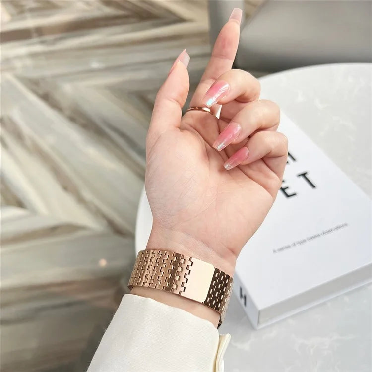 For Apple Watch Series 9 8 7 41mm / 6 5 4 SE (2022) SE (2023) SE 40mm / 3 2 1 38mm Magnetic Watch Strap 9-Bead Stainless Steel Band