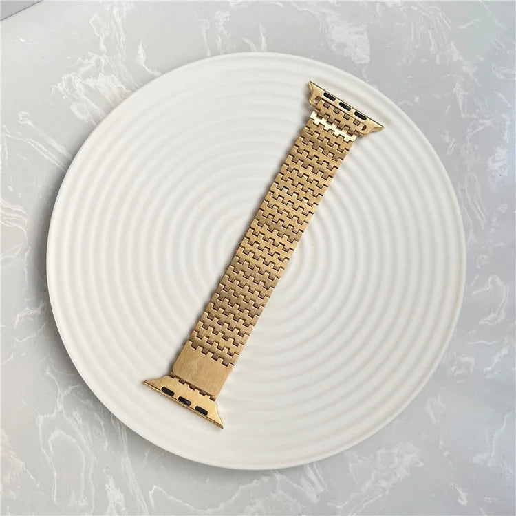 For Apple Watch Series 9 8 7 41mm / 6 5 4 SE (2022) SE (2023) SE 40mm / 3 2 1 38mm Magnetic Watch Strap 9-Bead Stainless Steel Band
