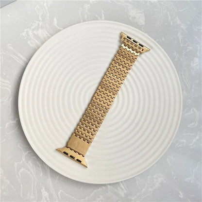 For Apple Watch Series 9 8 7 41mm / 6 5 4 SE (2022) SE (2023) SE 40mm / 3 2 1 38mm Magnetic Watch Strap 9-Bead Stainless Steel Band