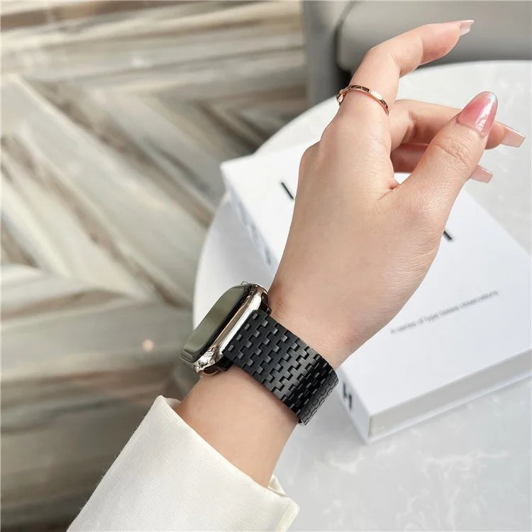For Apple Watch Series 9 8 7 41mm / 6 5 4 SE (2022) SE (2023) SE 40mm / 3 2 1 38mm Magnetic Watch Strap 9-Bead Stainless Steel Band