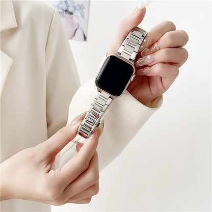 For Apple Watch Ultra 2 Ultra 49mm / Series 9 8 7 45mm / 6 5 4 SE (2022) SE (2023) SE 44mm / 3 2 1 42mm Stainless Steel Band Watch Strap
