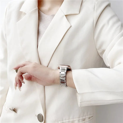For Apple Watch Ultra 2 Ultra 49mm / Series 9 8 7 45mm / 6 5 4 SE (2022) SE (2023) SE 44mm / 3 2 1 42mm Stainless Steel Band Watch Strap