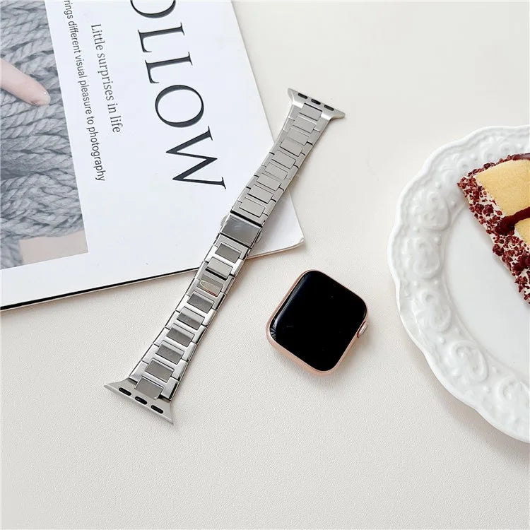 For Apple Watch Series 9 8 7 41mm / 6 5 4 SE (2022) SE (2023) SE 40mm / 3 2 1 38mm Stainless Steel Watch Band Mirror Surface