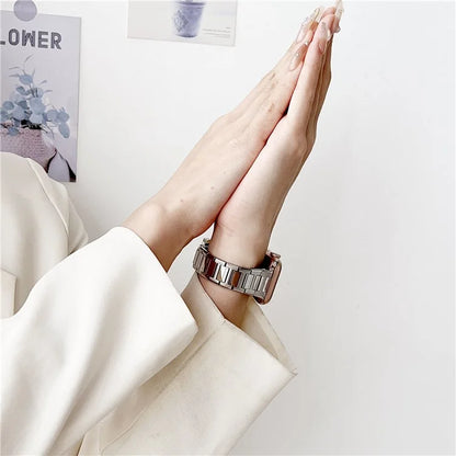 For Apple Watch Series 9 8 7 41mm / 6 5 4 SE (2022) SE (2023) SE 40mm / 3 2 1 38mm Stainless Steel Watch Band Mirror Surface