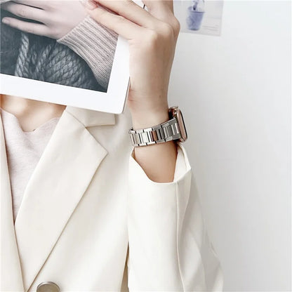 For Apple Watch Series 9 8 7 41mm / 6 5 4 SE (2022) SE (2023) SE 40mm / 3 2 1 38mm Stainless Steel Watch Band Mirror Surface