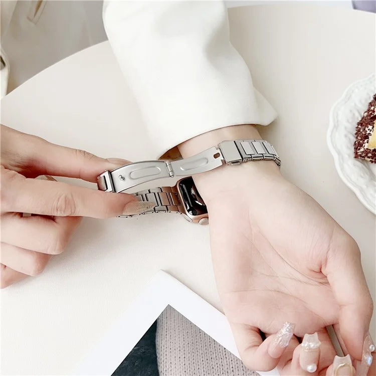 For Apple Watch Series 9 8 7 41mm / 6 5 4 SE (2022) SE (2023) SE 40mm / 3 2 1 38mm Stainless Steel Watch Band Mirror Surface