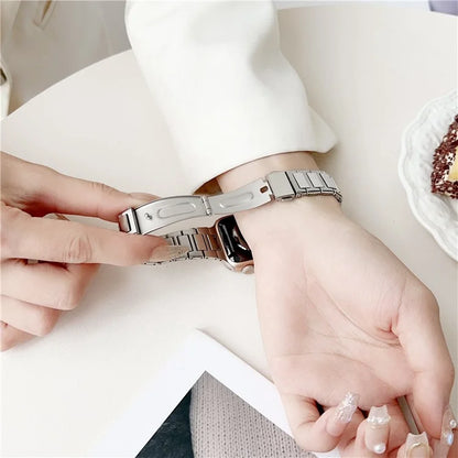 For Apple Watch Series 9 8 7 41mm / 6 5 4 SE (2022) SE (2023) SE 40mm / 3 2 1 38mm Stainless Steel Watch Band Mirror Surface