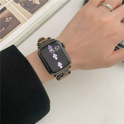 For Apple Watch Ultra 2 Ultra 49mm / 9 8 7 45mm / 6 5 4 SE (2023) SE (2022) SE 44mm / 3 2 1 42mm Slim Genuine Cow Leather Watch Band