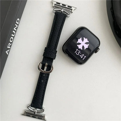 For Apple Watch Ultra 2 Ultra 49mm / 9 8 7 45mm / 6 5 4 SE (2023) SE (2022) SE 44mm / 3 2 1 42mm Slim Genuine Cow Leather Watch Band