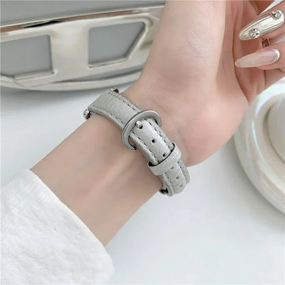 For Apple Watch Ultra 2 Ultra 49mm / 9 8 7 45mm / 6 5 4 SE (2023) SE (2022) SE 44mm / 3 2 1 42mm Slim Genuine Cow Leather Watch Band