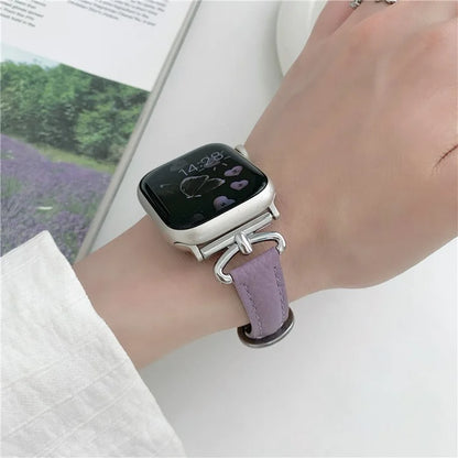 For Apple Watch Ultra 2 Ultra 49mm / 9 8 7 45mm / 6 5 4 SE (2023) SE (2022) SE 44mm / 3 2 1 42mm Slim Genuine Cow Leather Watch Band