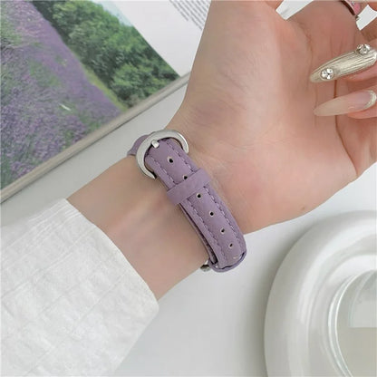 For Apple Watch Ultra 2 Ultra 49mm / 9 8 7 45mm / 6 5 4 SE (2023) SE (2022) SE 44mm / 3 2 1 42mm Slim Genuine Cow Leather Watch Band
