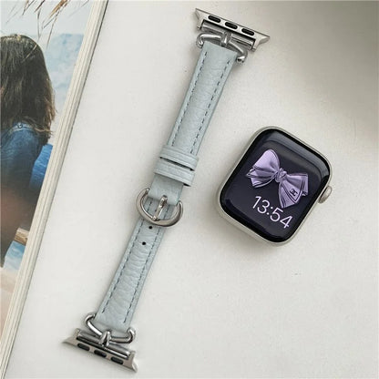 For Apple Watch Ultra 2 Ultra 49mm / 9 8 7 45mm / 6 5 4 SE (2023) SE (2022) SE 44mm / 3 2 1 42mm Slim Genuine Cow Leather Watch Band