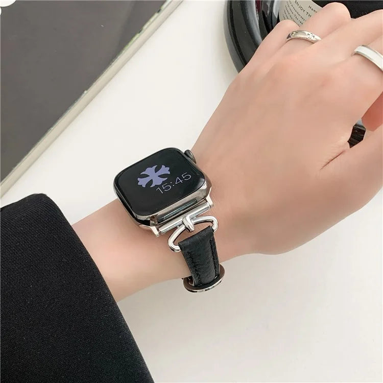 For Apple Watch Series 9 8 7 41mm / 6 5 4 SE (2022) SE (2023) SE 40mm / 3 2 1 38mm Watch Band Genuine Cow Leather Strap