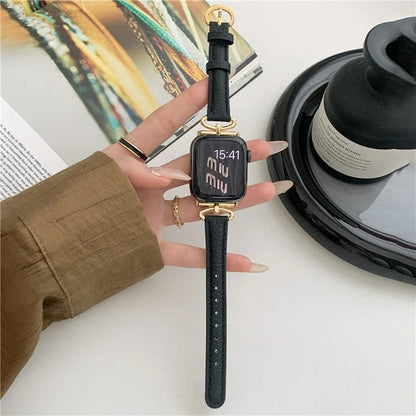 For Apple Watch Series 9 8 7 41mm / 6 5 4 SE (2022) SE (2023) SE 40mm / 3 2 1 38mm Watch Band Genuine Cow Leather Strap