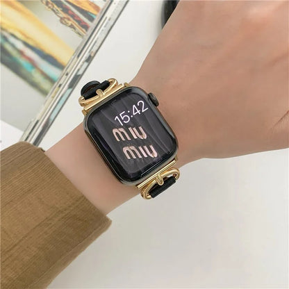 For Apple Watch Series 9 8 7 41mm / 6 5 4 SE (2022) SE (2023) SE 40mm / 3 2 1 38mm Watch Band Genuine Cow Leather Strap