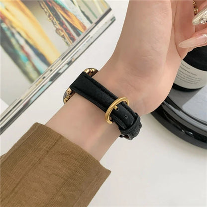 For Apple Watch Series 9 8 7 41mm / 6 5 4 SE (2022) SE (2023) SE 40mm / 3 2 1 38mm Watch Band Genuine Cow Leather Strap