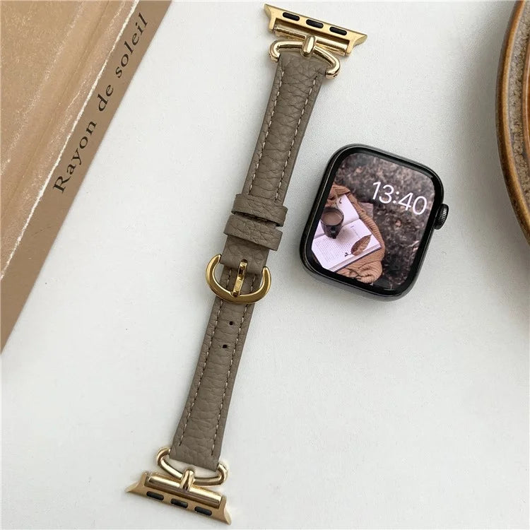 For Apple Watch Series 9 8 7 41mm / 6 5 4 SE (2022) SE (2023) SE 40mm / 3 2 1 38mm Watch Band Genuine Cow Leather Strap