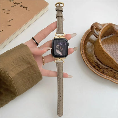 For Apple Watch Series 9 8 7 41mm / 6 5 4 SE (2022) SE (2023) SE 40mm / 3 2 1 38mm Watch Band Genuine Cow Leather Strap