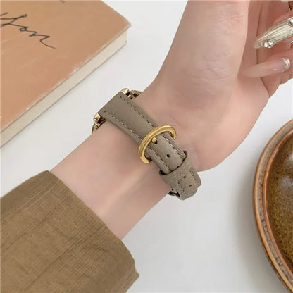 For Apple Watch Series 9 8 7 41mm / 6 5 4 SE (2022) SE (2023) SE 40mm / 3 2 1 38mm Watch Band Genuine Cow Leather Strap