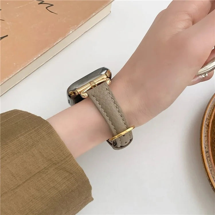 For Apple Watch Series 9 8 7 41mm / 6 5 4 SE (2022) SE (2023) SE 40mm / 3 2 1 38mm Watch Band Genuine Cow Leather Strap