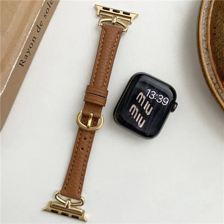 For Apple Watch Series 9 8 7 41mm / 6 5 4 SE (2022) SE (2023) SE 40mm / 3 2 1 38mm Watch Band Genuine Cow Leather Strap