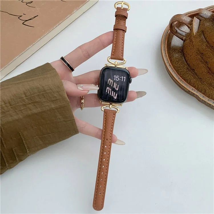 For Apple Watch Series 9 8 7 41mm / 6 5 4 SE (2022) SE (2023) SE 40mm / 3 2 1 38mm Watch Band Genuine Cow Leather Strap