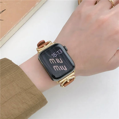 For Apple Watch Series 9 8 7 41mm / 6 5 4 SE (2022) SE (2023) SE 40mm / 3 2 1 38mm Watch Band Genuine Cow Leather Strap
